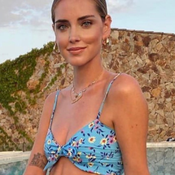 Zara Tops - Zara print crop top sky blue NWT large
